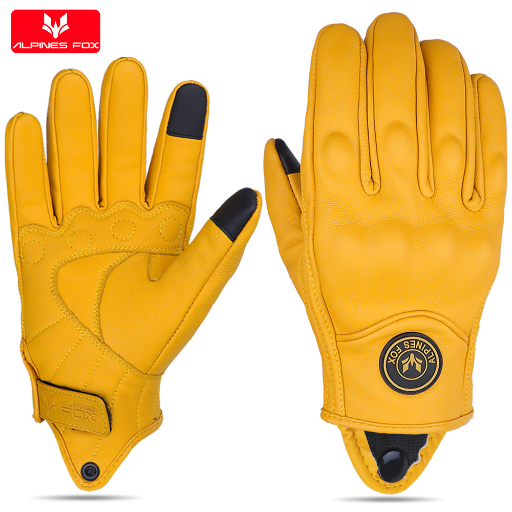 Motorcycle Gear Fox - Vintage Motorrad-Lederhandschuhe für Herren und Damen,