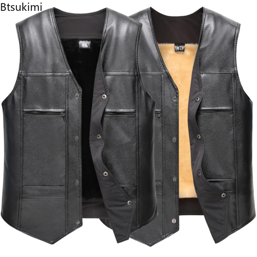 Motorcycle Gear Vest - Herbst Winter Neue männer Leder Weste