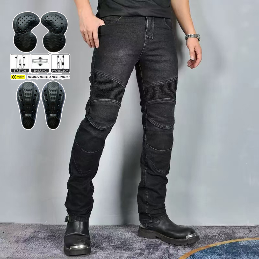Motorcycle Gear Jeans - Neue Motocross Schwarz Grau Hosen Männer