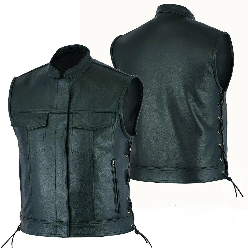 Motorcycle Gear Vest - Weste Leder Punk Mode Lässig Mantel
