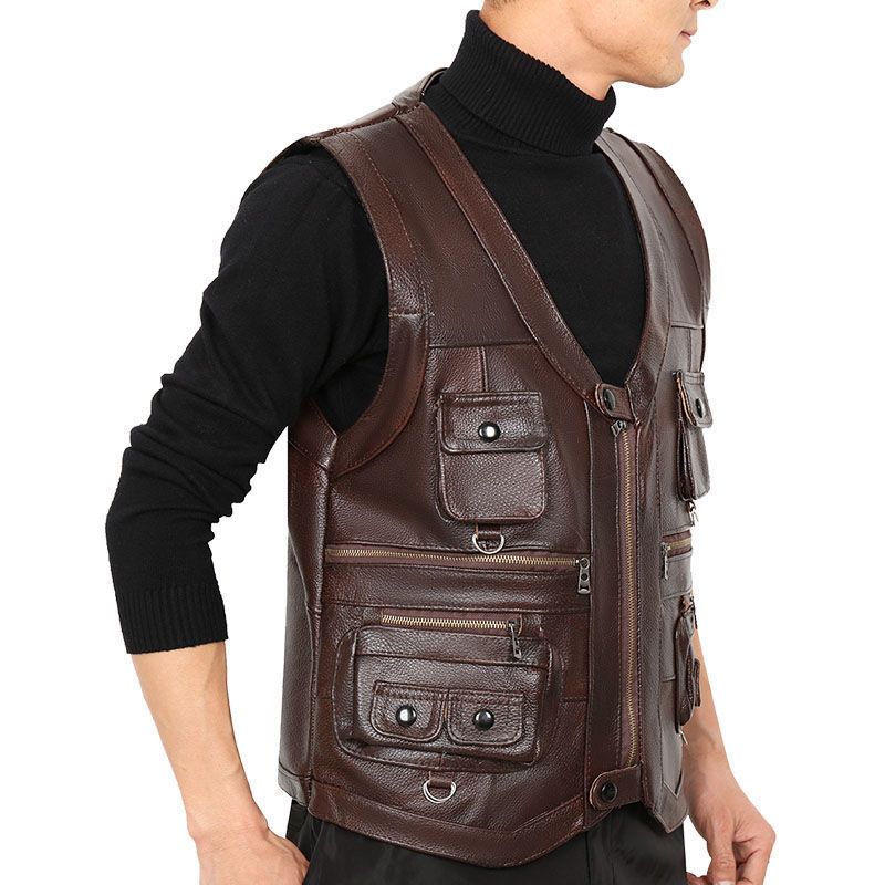 Rindsleder Echtes Leder Weste  – Motorcycle Gear Vest Bewertung und Preis