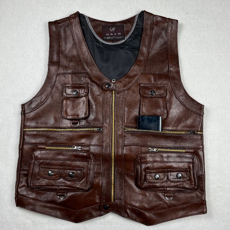 Rindsleder Echtes Leder Weste  – Motorcycle Gear Vest Bewertung und Preis