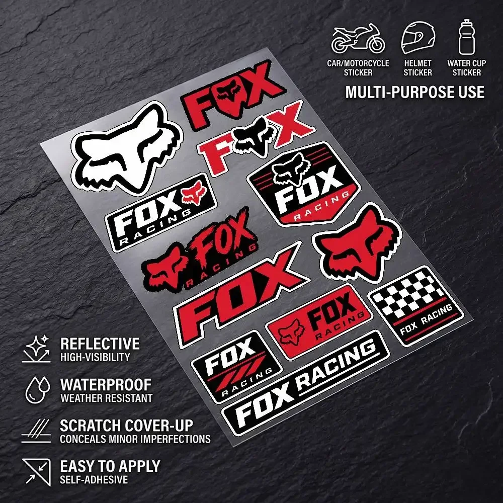 Fox RA-C-ing Vinyl-Aufkleber,  – Motorcycle Gear Fox Bewertung und Preis