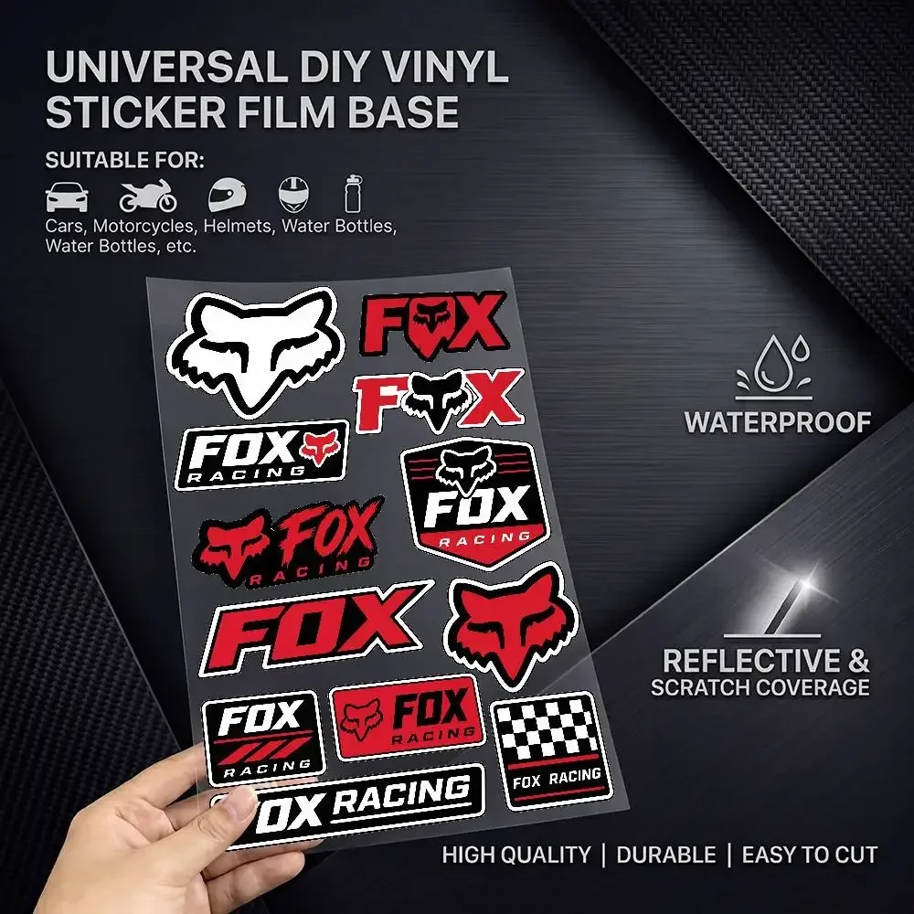 Fox RA-C-ing Vinyl-Aufkleber,  – Motorcycle Gear Fox Bewertung und Preis